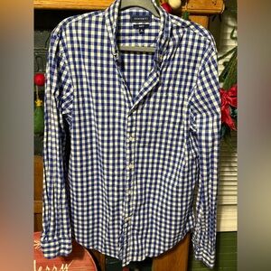 Crown & Ivy Blue and White Plaid Men's Shirt